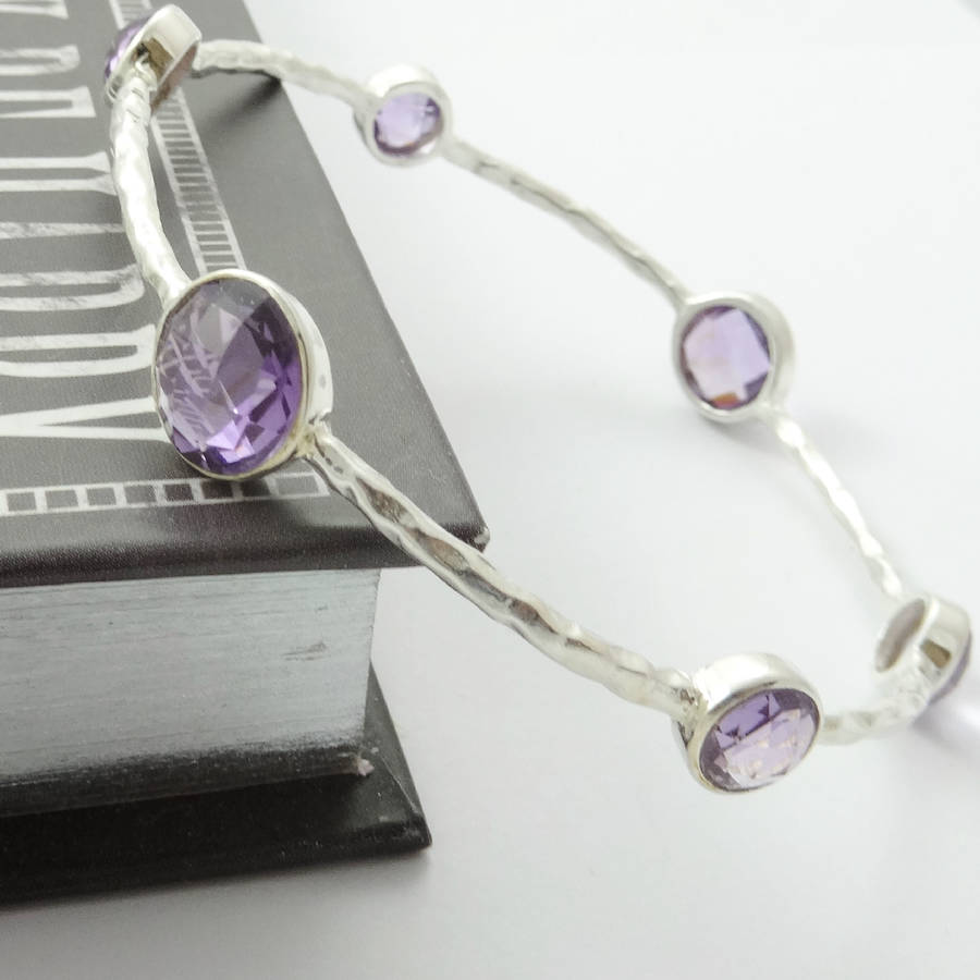 Amethyst Bangle In Sterling Silver By Prisha Jewels ...
