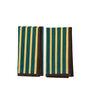 Block Stripe Napkins Set Of Two: Lemon/Forest Green, thumbnail 2 of 6