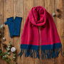 Deep Pink And Diesel Lambswool Scarf, thumbnail 3 of 5