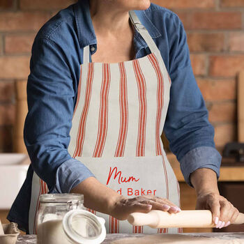 Personalised Striped Baking Apron, 3 of 6