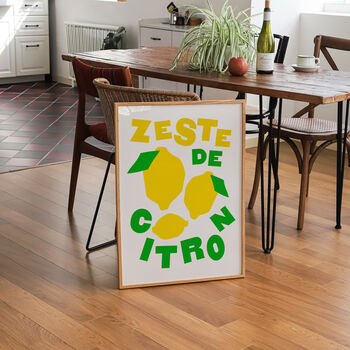 Lemon Zest French Kitchen Wall Print, 3 of 6