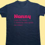 Personalised Nanny Grandma Noun T Shirt, thumbnail 1 of 5