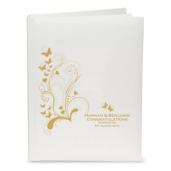 Personalised Gold Butterfly Swirl Traditional Photo Album, 3 of 3