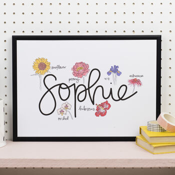 Floral Personalised Name Print, 3 of 9