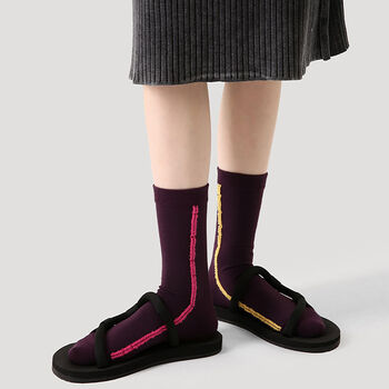 Spring Scallop Edge Glitter Textured Filigree Socks, 2 of 7
