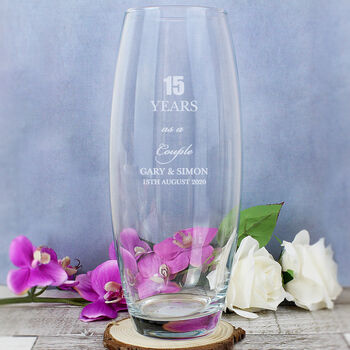 Personalised Anniversary Glass Bullet Vase, 3 of 6