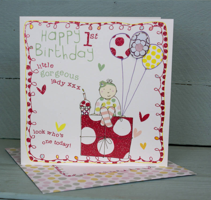 happy 1st birthday card for a girl by molly mae | notonthehighstreet.com