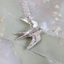 Swallow Bird Silver Necklace, thumbnail 2 of 8