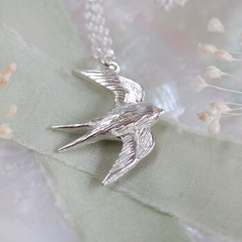 Swallow Bird Silver Necklace, 2 of 8