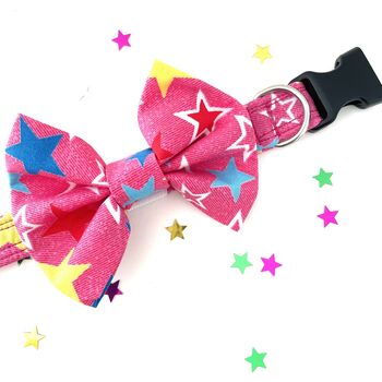 Pink Or Blue Dog Collar Bow Tie, 6 of 7