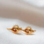 Shell And Pearl Gold Stud Earrings, thumbnail 3 of 4