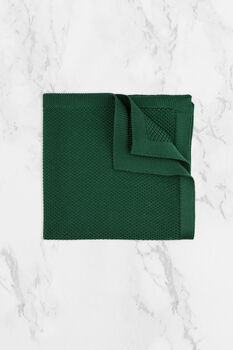 Handmade 100% Polyester Knitted Tie In Dark Green, 6 of 8