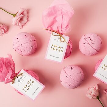 You Are Loved Self Love Rose Luxury Bath Bomb Gift, 3 of 5