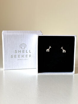 Sterling Silver Giraffe Stud Earrings, 3 of 7