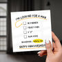 Funny Anniversary Card – Man In Finance Meme Design, thumbnail 1 of 5