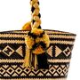 Black And Yellow Handwoven Straw Basket Bag, thumbnail 4 of 7