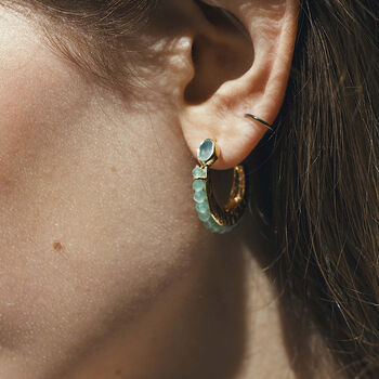 Eclipse Hoops Aqua Chalcedony, 4 of 10