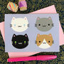 Cute Cats Kawaii Card, thumbnail 1 of 6