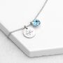Personalised Silver Birthstone Crystal And Disc Necklace, thumbnail 3 of 12