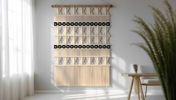 Large Natural Macrame Wall Hanging, Pure Cotton Handmade Wall Decor 'Sabbia', 3 of 5
