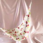 Cherry Print Silk Audrey Triangle Headscarf, thumbnail 3 of 8