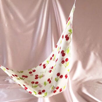 Cherry Print Silk Audrey Triangle Headscarf, 3 of 8