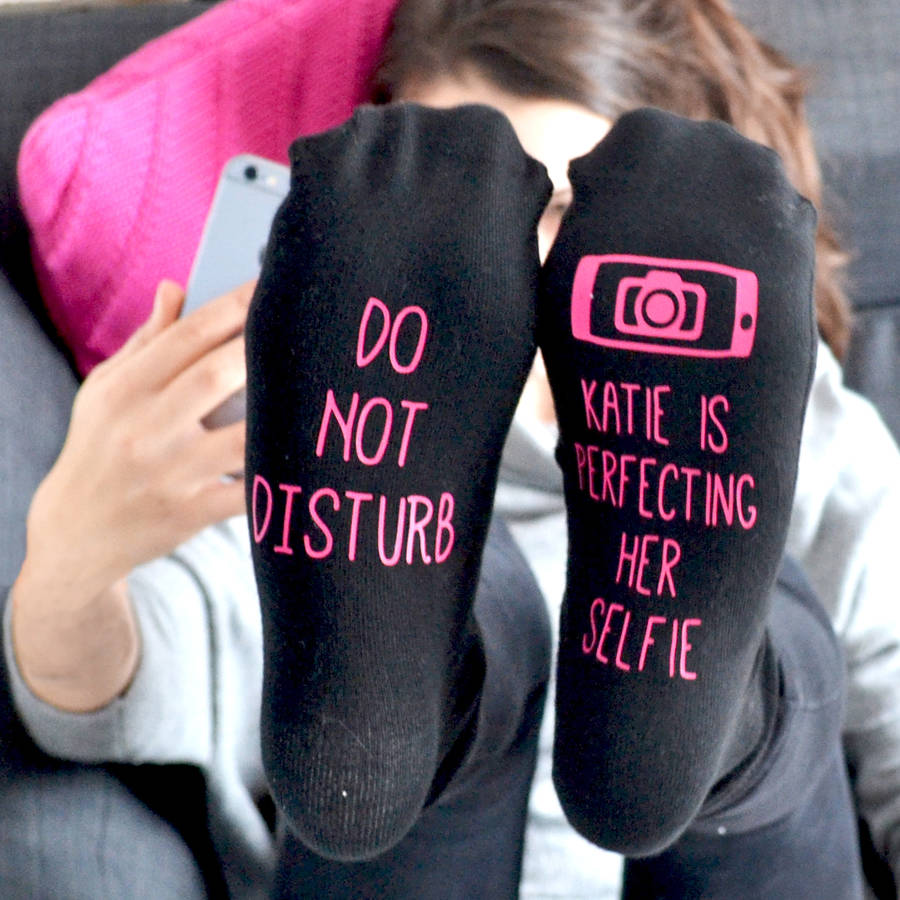 Do Not Disturb Selfie Socks