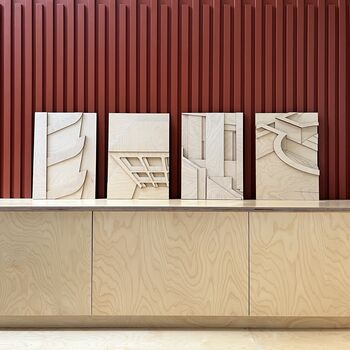 Plywood Barbican Lake Architecture Relief, 7 of 7