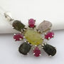 Multi Tourmaline And Ruby Silver Necklace, thumbnail 2 of 4