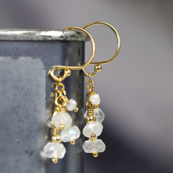 White Diamond And Moonstone Earrings, 2 of 9