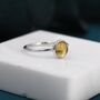 Sterling Silver Genuine Yellow Citrine Round Dot Ring, thumbnail 4 of 11
