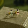 Sterling Silver Mismatched Nutcracker And British Guard Stud Earrings, thumbnail 4 of 12