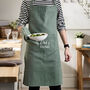 Personalised Forest Green Cotton Apron, thumbnail 1 of 8