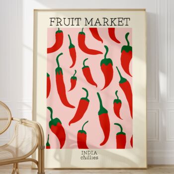 Chilli Wall Art Fruit Market Print, 2 of 3