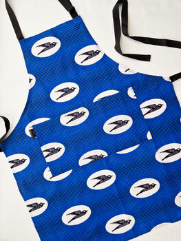 African Print Apron | Iyara Blue Bird Print, 2 of 3