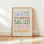 Cheers Wall Art Print, Kitchen Print, Colourful Hand Painted, thumbnail 1 of 11