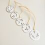 Set Of Five Holly Round Gift Tags, thumbnail 3 of 3
