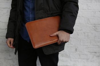 Slim Leather Macbook Sleeve Case, 8 of 12