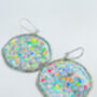 Large Disco Earrings With Silver Sparkles, thumbnail 4 of 9
