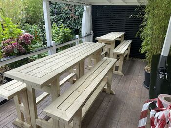 Bar Style Dining Table And Benches Treated, 4 of 12