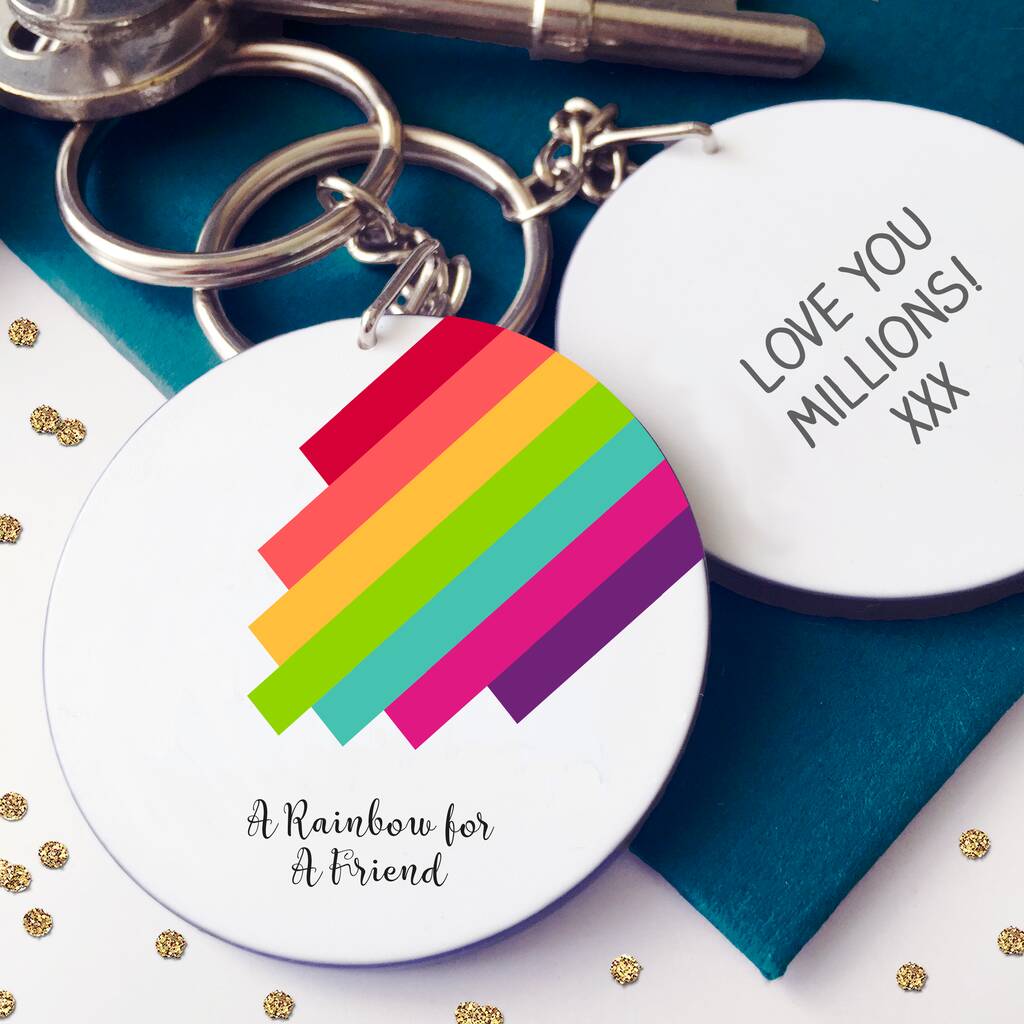 Image of A Rainbow For A Friend Personalised Rainbow Keyring