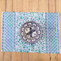 Set Of Indian Hand Block Printed Placemats, Blue Green, thumbnail 1 of 3