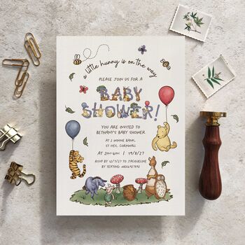 Winnie The Pooh Personalised Baby Shower Invitations, 6 of 7