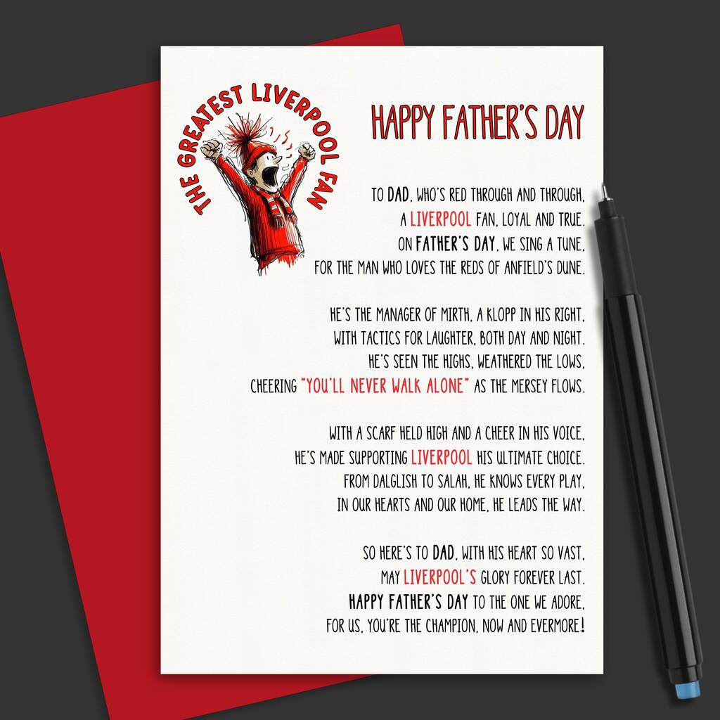 Liverpool Football Fathers Day Card, 1 of 3