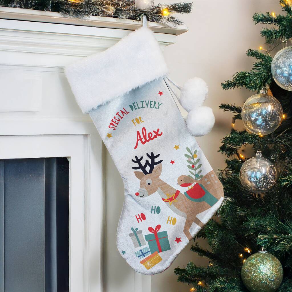 Personalised Christmas Reindeer Stocking, 1 of 2