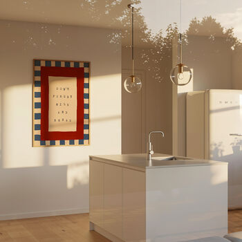Don't Forget Milk And Bread Checkered Kitchen Wall Print, 2 of 9