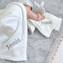 Personalised White Bunny Comforter And White Blanket Set, thumbnail 3 of 7