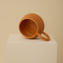 Orange Handmade Wavy Ceramic Mug, thumbnail 3 of 6