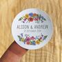 Personalised Colourful Flowers Round Sticker Sheet, thumbnail 1 of 3