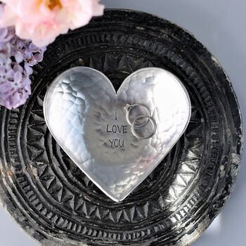 Personalised Aluminium Heart Dish 10th Anniversary, 2 of 12
